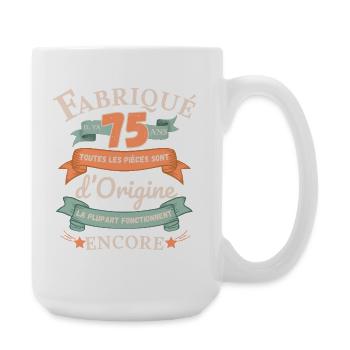 Made 75 Years Ago Original Parts - Large Mug 440 ml - white - Right