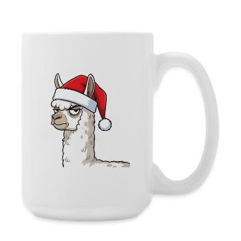 Festive Grumpy Llama Christmas Motif - Large Mug 440 ml - white - Right