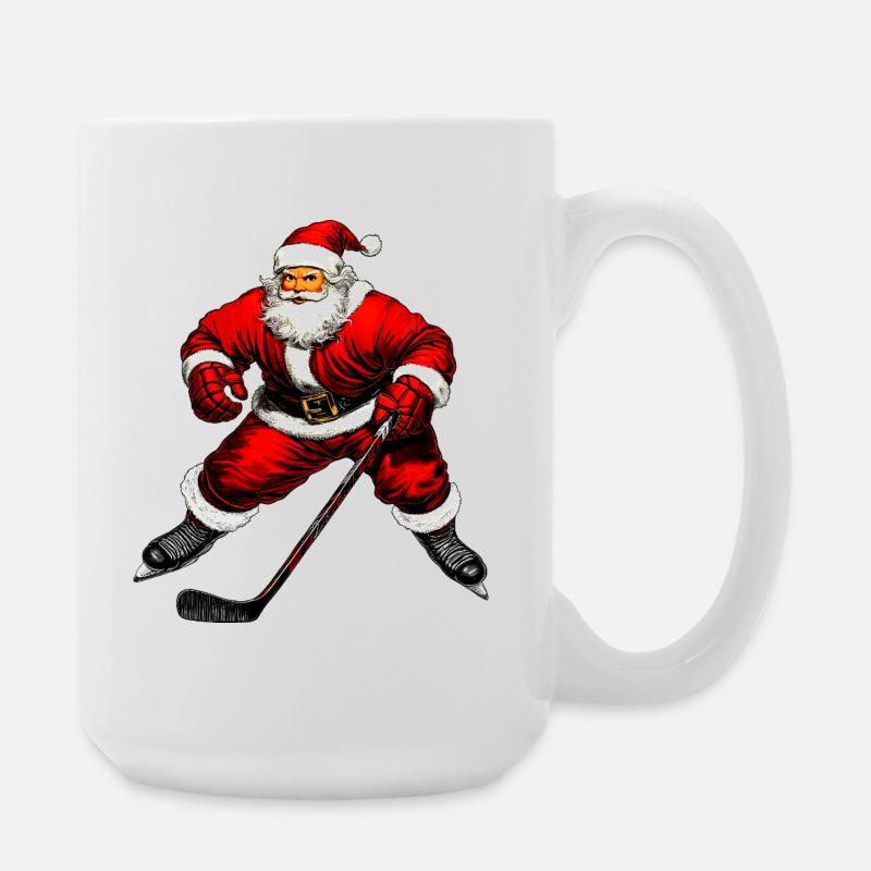 Weihnachten Eishockeyspieler - Große Tasse 440 ml - Weiß