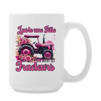 Just a girl who loves tractors humor - Large Mug 440 ml - white - Right