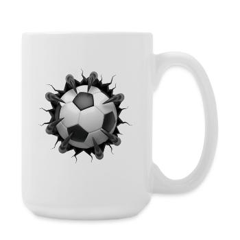 Football with claws – Strong sports design - Large Mug 440 ml - white - Right