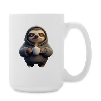 Sloth Coffee Humor for Morning Grouches - Large Mug 440 ml - white - Right