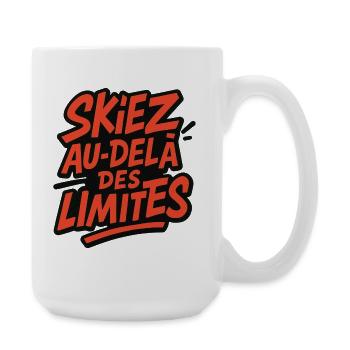 Skifahren Sie über die Grenzen hinaus! - Große Tasse 440 ml - Weiß - Rechts