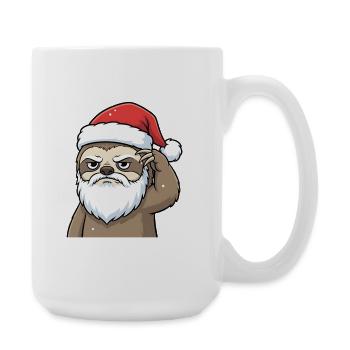 Weihnachtliches Faultier – Grummel Santa Look - Große Tasse 440 ml - Weiß - Rechts