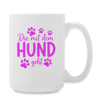 Aller se promener avec le chien en disant - Grande tasse 440 ml - blanc - Droite