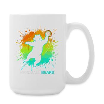 Handball Bear Kids Sport Animal Handball Motif - Large Mug 440 ml - white - Right