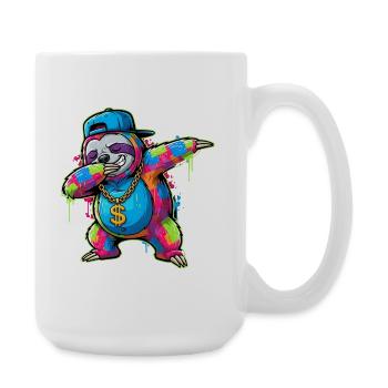 Dabbing Sloth Street Style - Street Art Graffiti - Large Mug 440 ml - white - Right