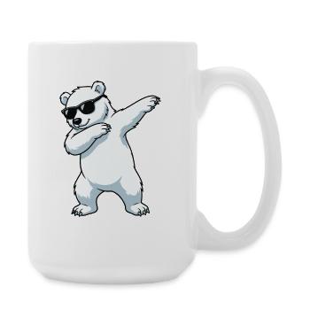 Dab Eisbär Cartoon - Große Tasse 440 ml - Weiß - Rechts