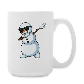 Dab Snowman Cartoon - Große Tasse 440 ml - Weiß - Rechts