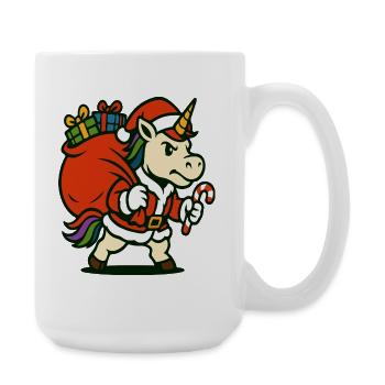Licorne du Père Noël Fort avec Sac Cadeau - Grande tasse 440 ml - blanc - Droite