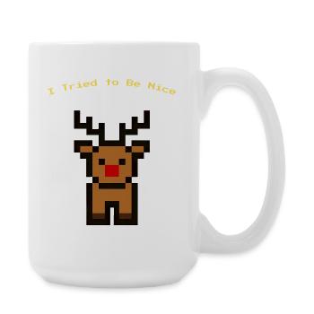 Pixel Rudolph - Große Tasse 440 ml - Weiß - Rechts
