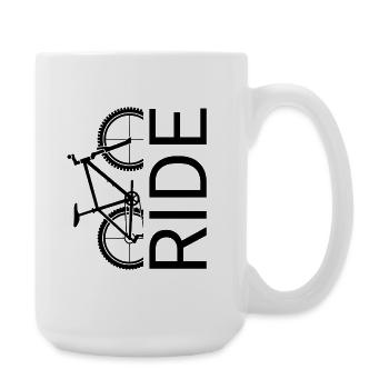 Ride Bike Art - Large Mug 440 ml - white - Right
