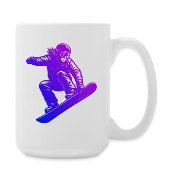 Motif de snowboard frais pour snowboard - Grande tasse 440 ml - blanc - Droite