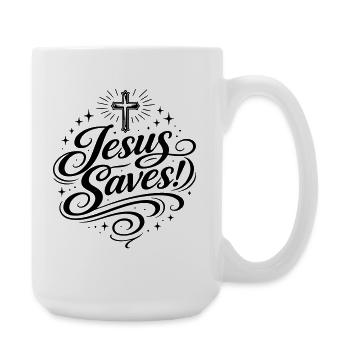 Jésus sauve la croix de manière chrétienne - Grande tasse 440 ml - blanc - Droite