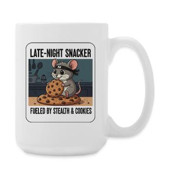 Süße Maus Keks Ninja Cartoon Nacht Snack - Große Tasse 440 ml - Weiß - Rechts