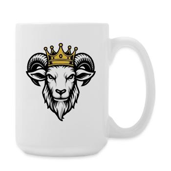Graphique de couronne royale de chèvre - Grande tasse 440 ml - blanc - Droite