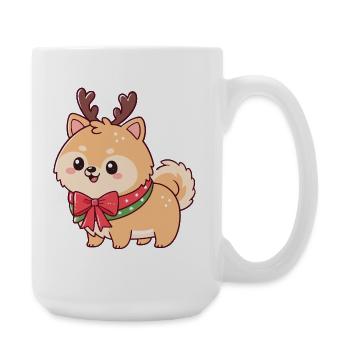 Dog Reindeer Christmas Sweet Festive - Large Mug 440 ml - white - Right