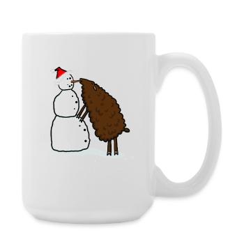 Bonhomme de neige et moutons - Grande tasse 440 ml - blanc - Droite
