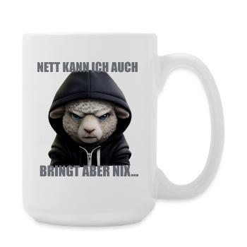 Nett kann ich auch – Bring nix - Große Tasse 440 ml - Weiß - Rechts