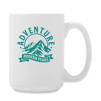 Adventure Modern Peaks – Mountains Outdoor Design - Large Mug 440 ml - white - Right