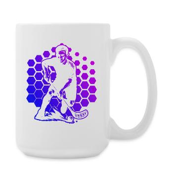 Unihockey Power Floorball Design - Large Mug 440 ml - white - Right