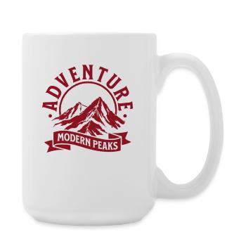 Adventure Modern Peaks – Mountain Outdoor Design - Large Mug 440 ml - white - Right