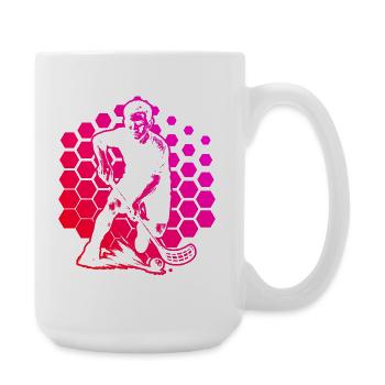 Compact floorball design for floorball - Large Mug 440 ml - white - Right