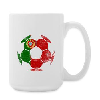 Portugal Fußball - Portugal Soccer - Große Tasse 440 ml - Weiß - Rechts