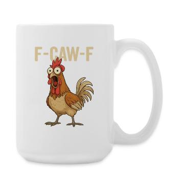 F-Caw-F Chicken Cartoon - Large Mug 440 ml - white - Right