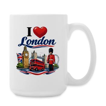 I Love London – Iconic British Icons - Large Mug 440 ml - white - Right