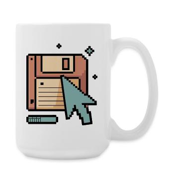 Floppy Disk Retro Internet - Large Mug 440 ml - white - Right