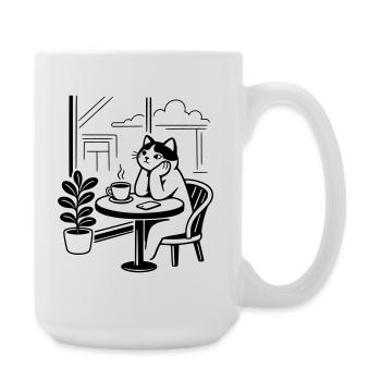 Thoughtful Cat Cafe - Large Mug 440 ml - white - Right