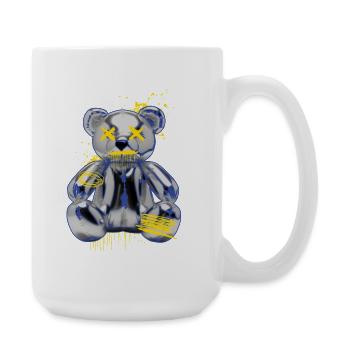 Graffiti Bär Metall Neon Street Art - Große Tasse 440 ml - Weiß - Rechts