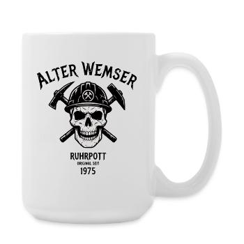 1975 Geburtstag Geschenk für echte Ruhrpott Typen - Große Tasse 440 ml - Weiß - Rechts