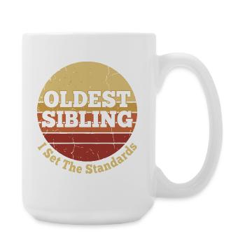 Oldest Sibling I Set The Standards Retro Vintage - Large Mug 440 ml - white - Right