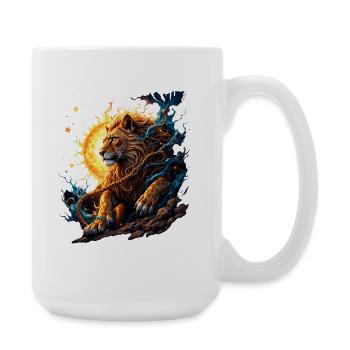 Tigre Élémentaire : Feu et Lune - Grande tasse 440 ml - blanc - Droite