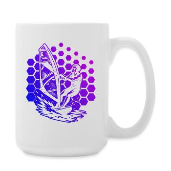 Clear windsurfing message - Large Mug 440 ml - white - Right