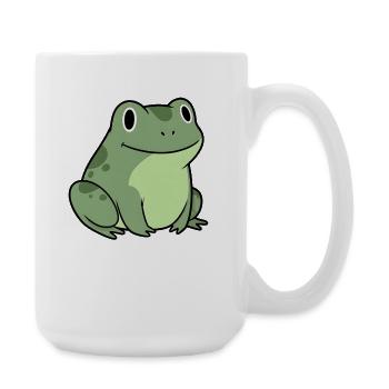 Kuschelfrosch Cartoon niedlicher Kinder Frosch - Große Tasse 440 ml - Weiß - Rechts