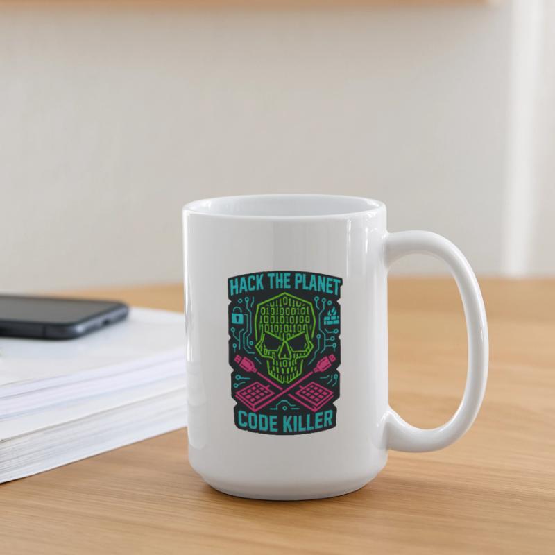 Hack the Planet Code Killer - Cyber Security Large Mug 440 ml