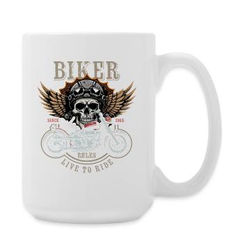 Biker Rules - Since 1955 - Live to Ride - Große Tasse 440 ml - Weiß - Rechts