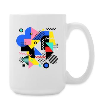 Geometric Color Explosion Pop Art - Large Mug 440 ml - white - Right