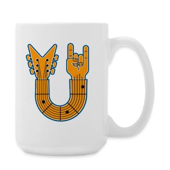 U-Shape Guitar & Rock Hand - Große Tasse 440 ml - Weiß - Rechts