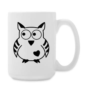 Mondschlihu Eule - Das Original heavenlygoods - Große Tasse 440 ml - Weiß - Rechts