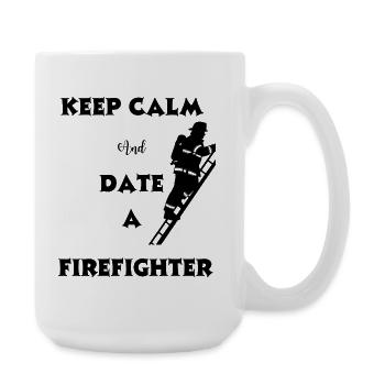Feuerwehrmann-Humor-Date - Große Tasse 440 ml - Weiß - Rechts
