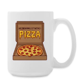 Relationship Status Pizza Single Valentine's Day - Large Mug 440 ml - white - Right