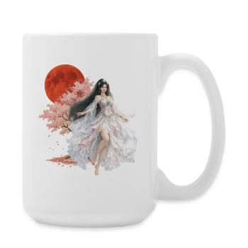 Enchanteresse Fleur au Clair de Lune - Grande tasse 440 ml - blanc - Droite