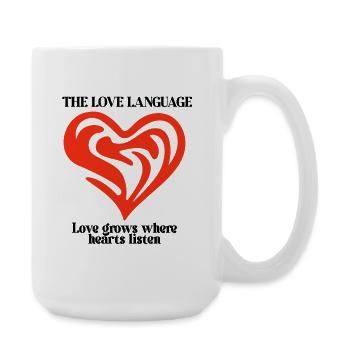 Abstract Red Heart - Large Mug 440 ml - white - Right