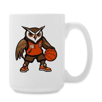 Basket-ball hibou - Grande tasse 440 ml - blanc - Droite