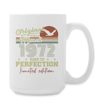 Geburtstag März 1972 - Große Tasse 440 ml - Weiß - Rechts