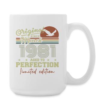 Anniversaire Mars 1981 - Grande tasse 440 ml - blanc - Droite